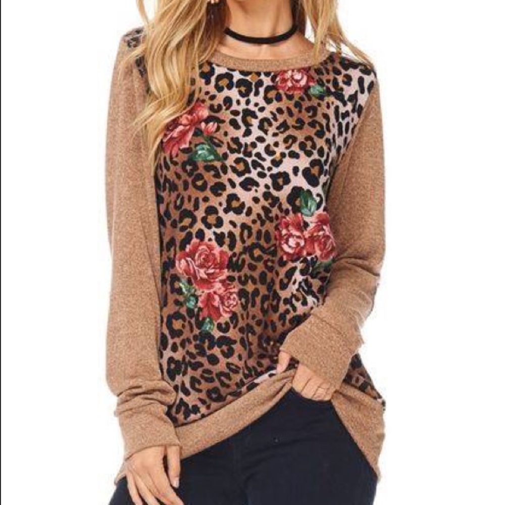 Brooklyn Leopard Rose Sweater